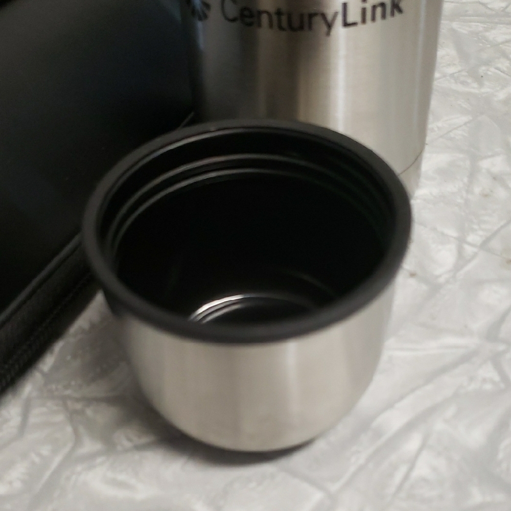 Silver Stainless Steel Thermos with Black Carrying Case - Picture 2 of 5